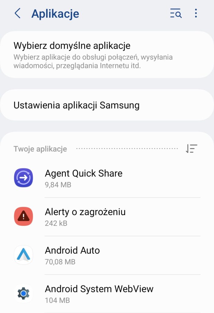 Wydajność telefonu Samsung